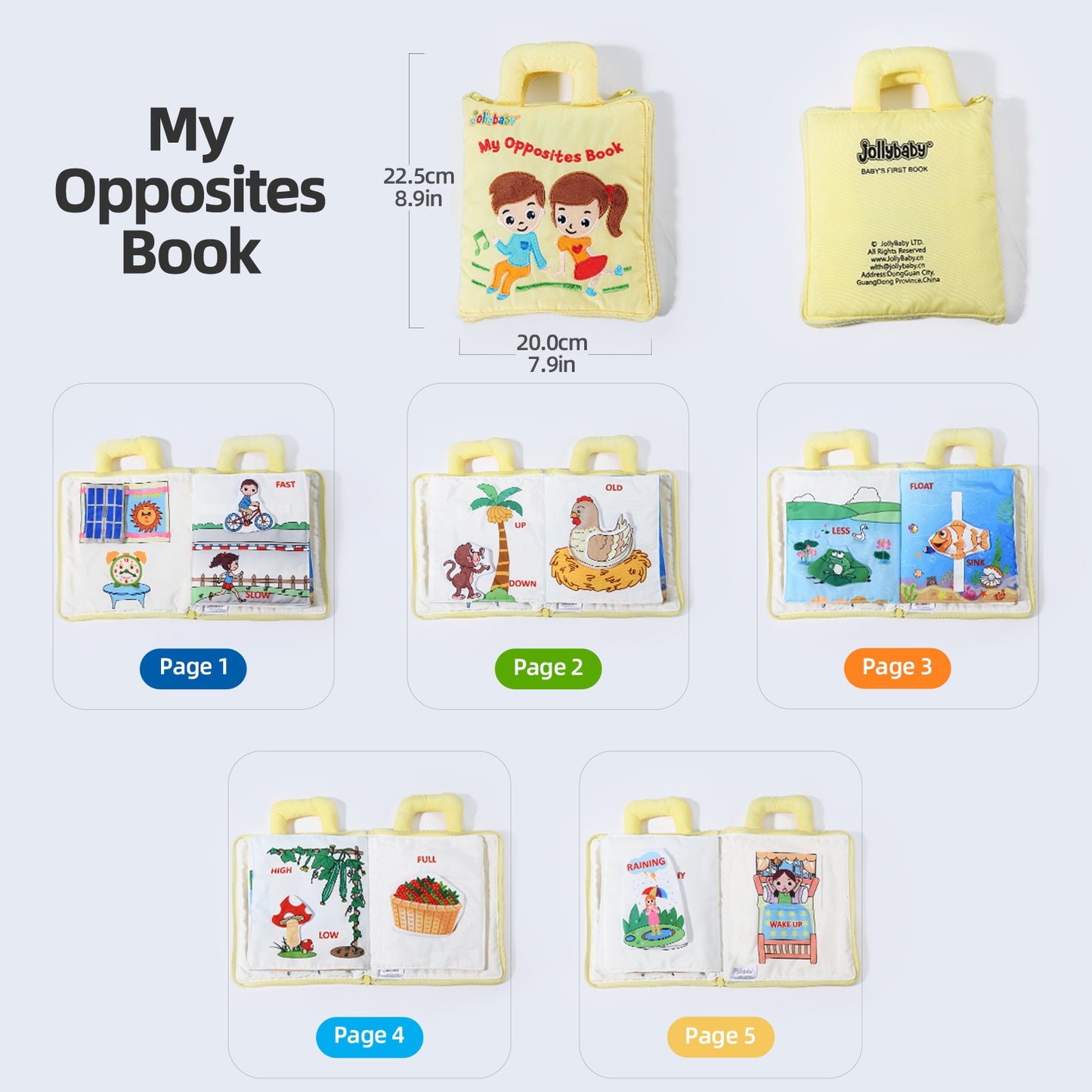 Jollybaby Quiet Book - My Opposite Book