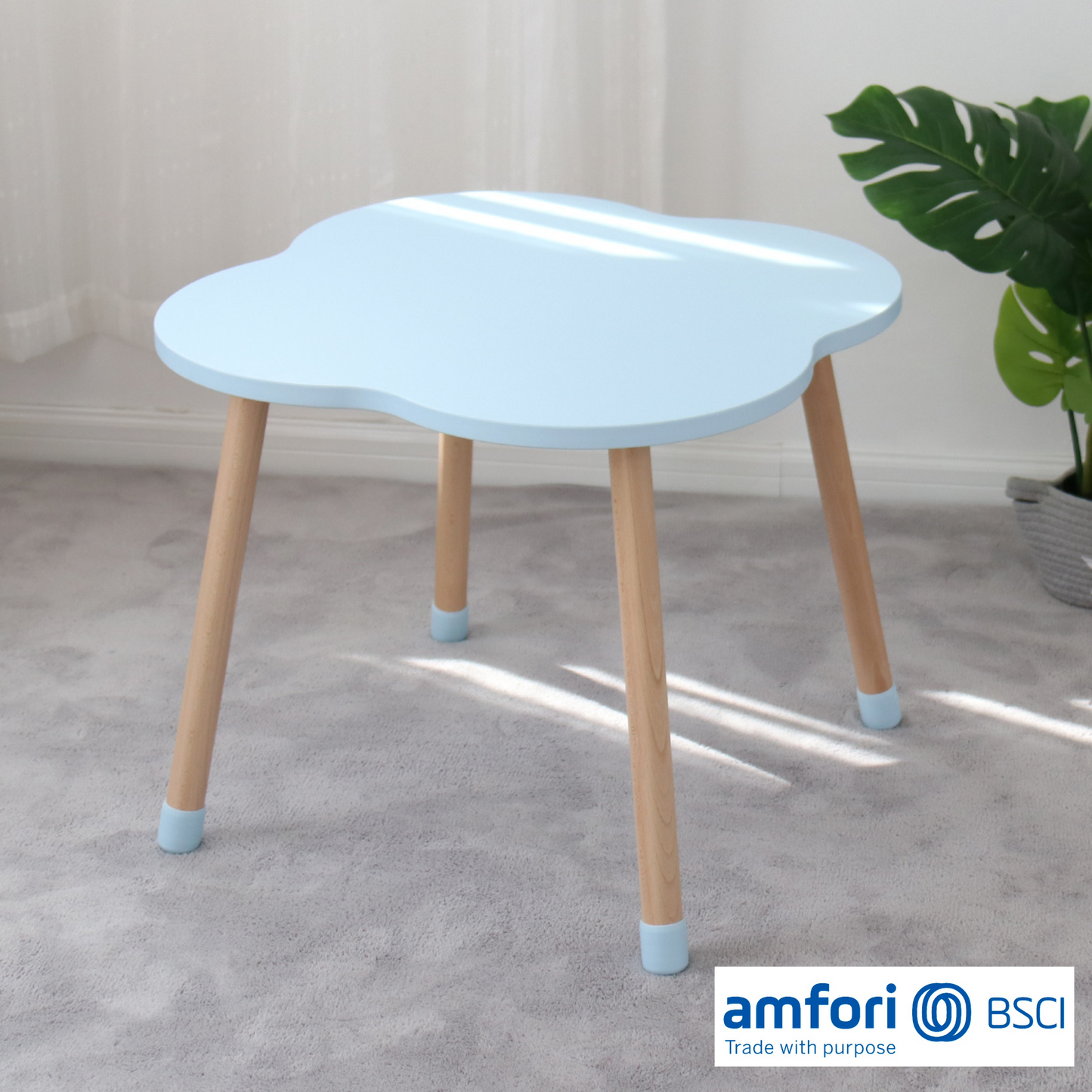 Premium Kids Wood Table - Blue