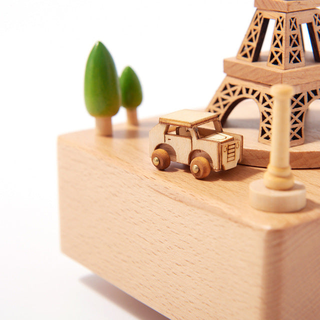Eiffel Tower Wooden Music Box