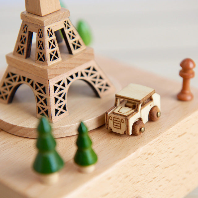 Eiffel Tower Wooden Music Box