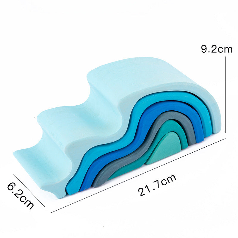 Prism Play Wooden Waterwaves Stacker 6 pcs
