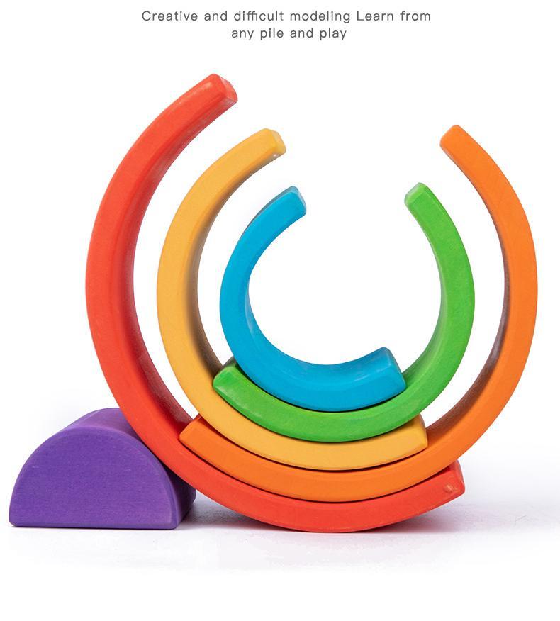 Small Wooden Rainbow - 6pcs- Lime wood