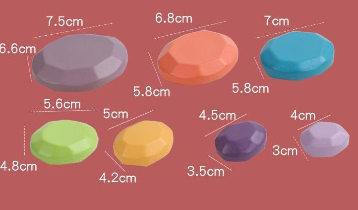 21 Pcs Rainbow Stacking Stones - Cobblestone