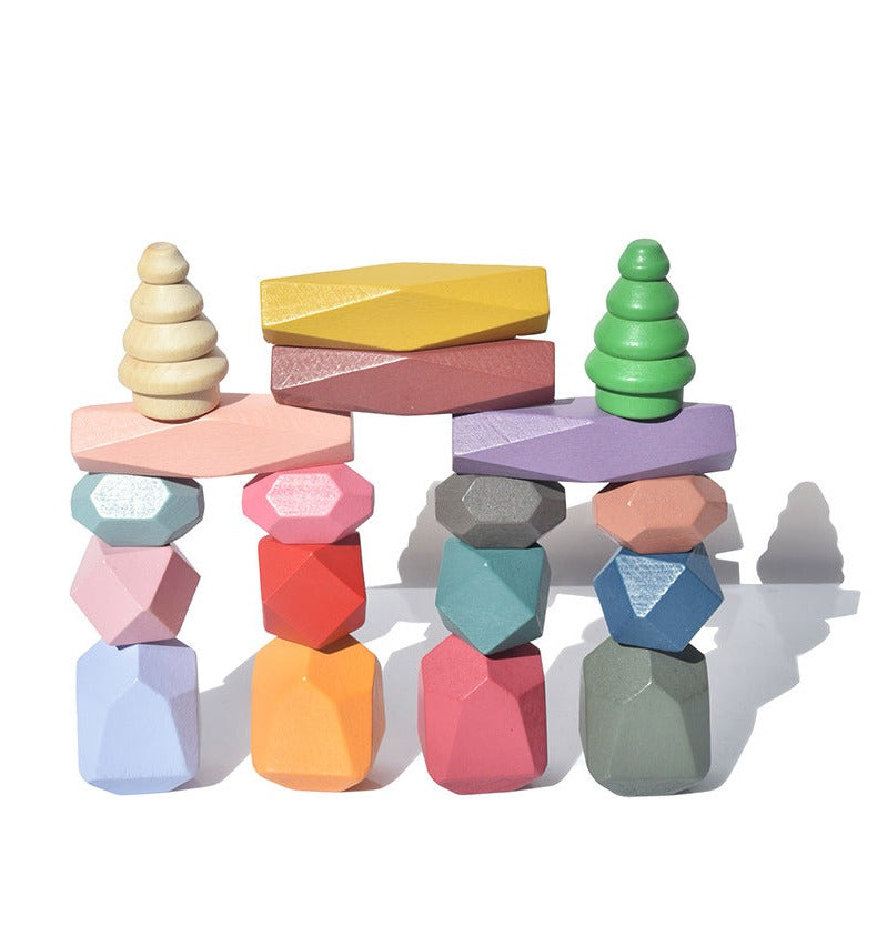 18 Pcs Wooden Stacking Stones