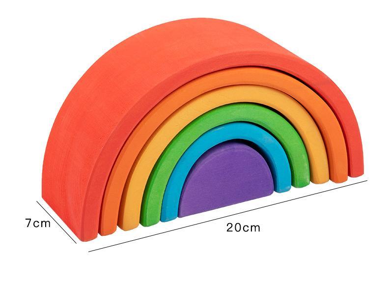 Small Wooden Rainbow - 6pcs- Lime wood