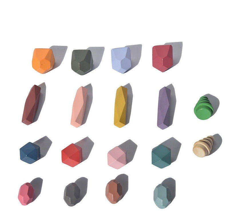 18 Pcs Wooden Stacking Stones