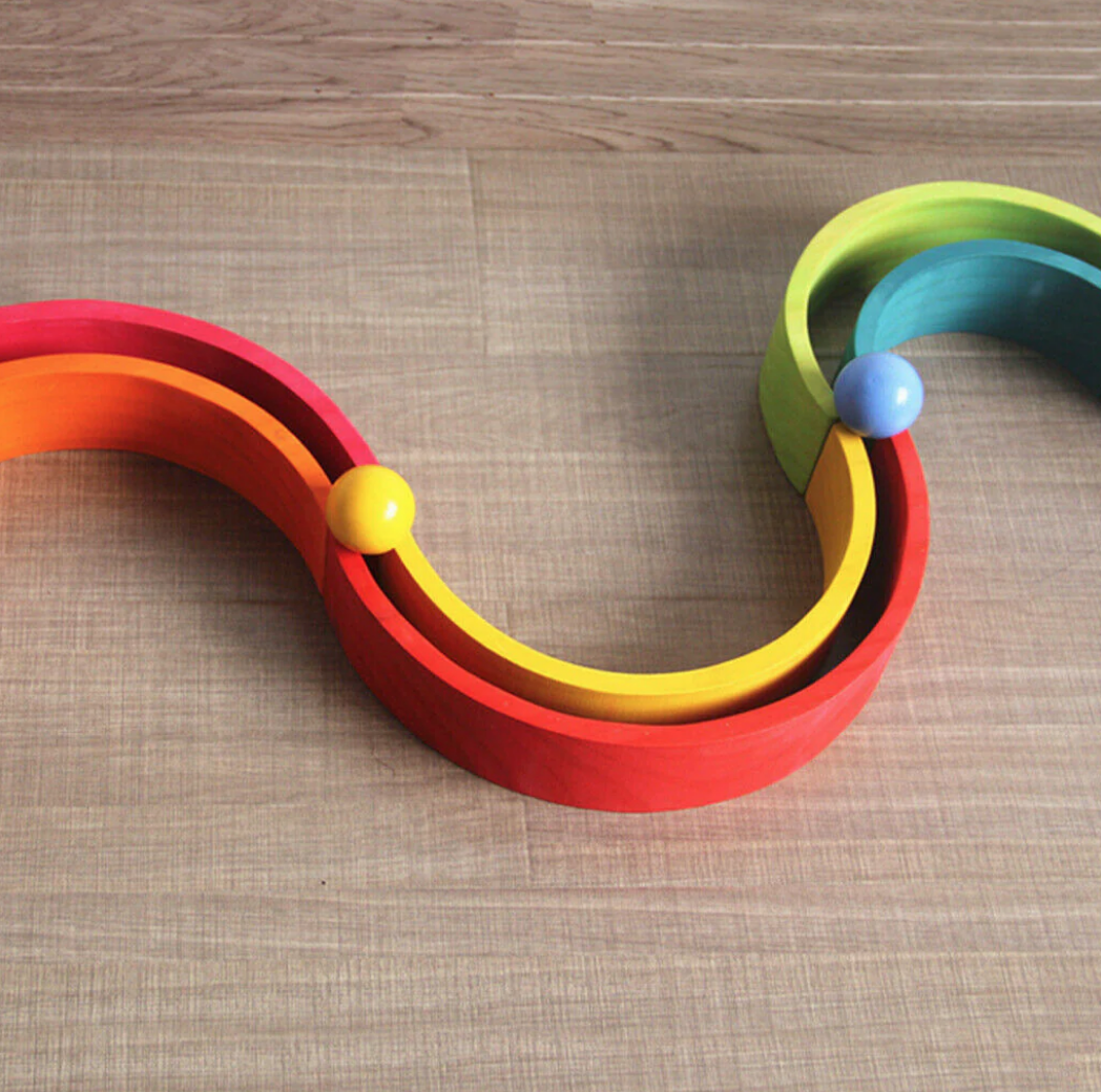 Prism Play Montessori Wooden Rainbow Balls 6 Pcs Set - Pastel