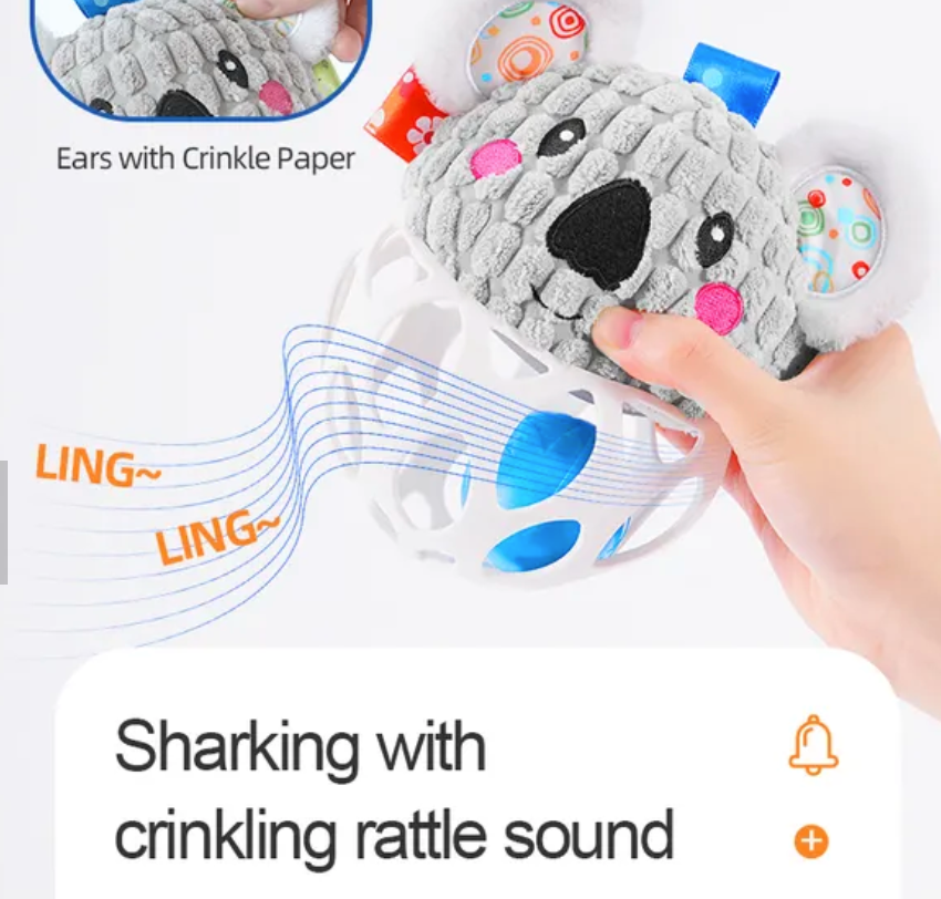 Jollybaby Baby Animal Soft Rattle Toy Plush & Silicon - Slot Hedgehog Koala