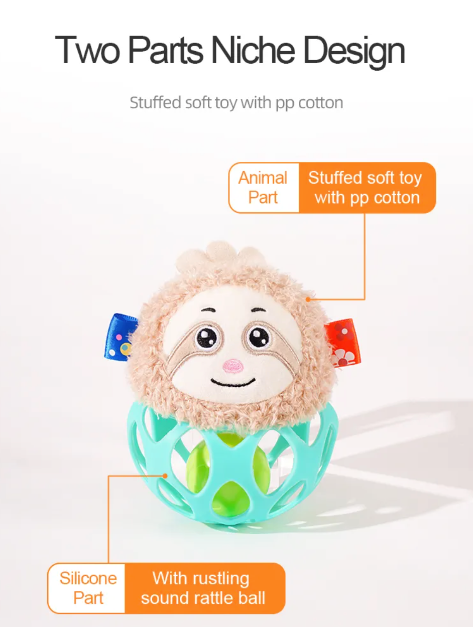 Jollybaby Baby Animal Soft Rattle Toy Plush & Silicon - Slot Hedgehog Koala