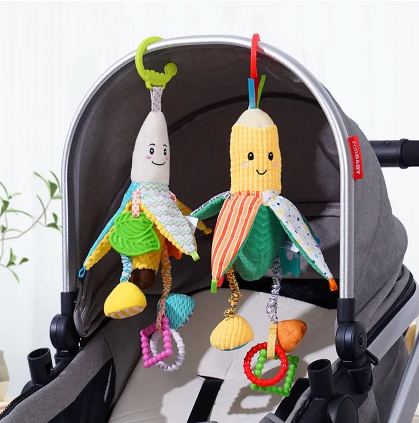 Jollybaby Soft Corn Hanging Toy with Teether - 41cm