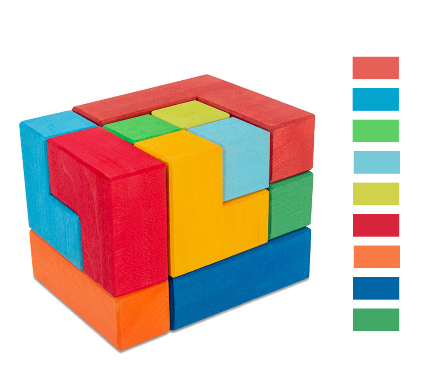 Prism Play Basswood Rainbow Corner-Square Block with Tray