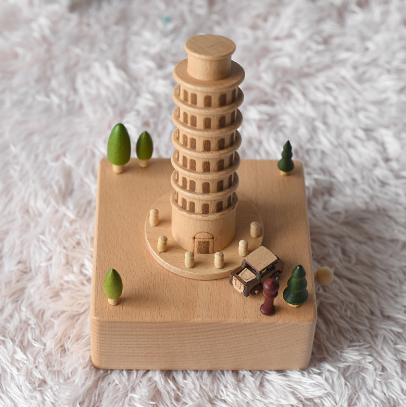 Leaning Tower of Pisa - Wooden Music Box