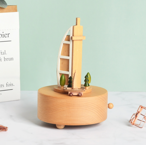 Dubai Sailing Hotel Wooden Music Box