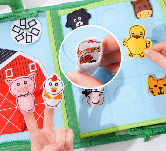 Jollybaby My First Book Activity Learning Montessori Book- Busy Book- Happy Farm