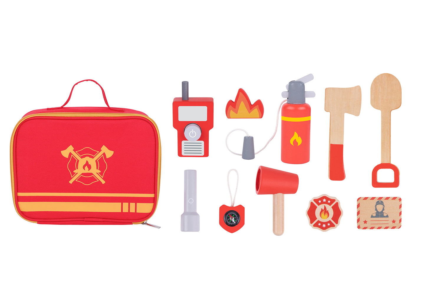 Tooky Toy Little Firefighter Toy Play Set in Carry Bag