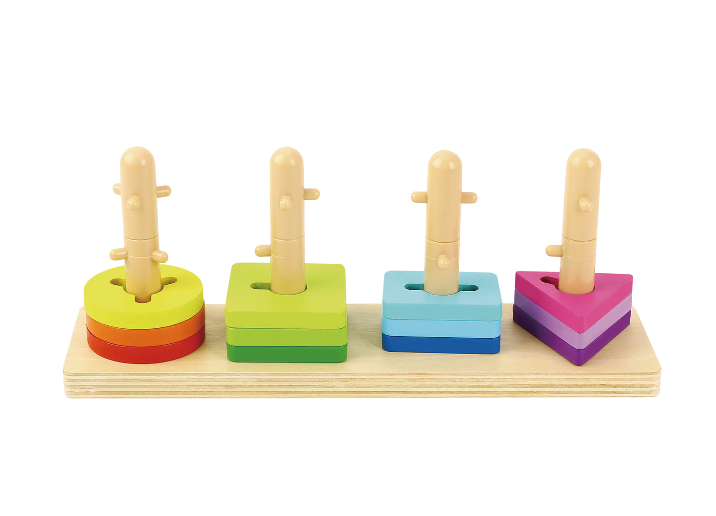 Tooky Toy Wooden Geometric Block Sorter - 13 Pcs