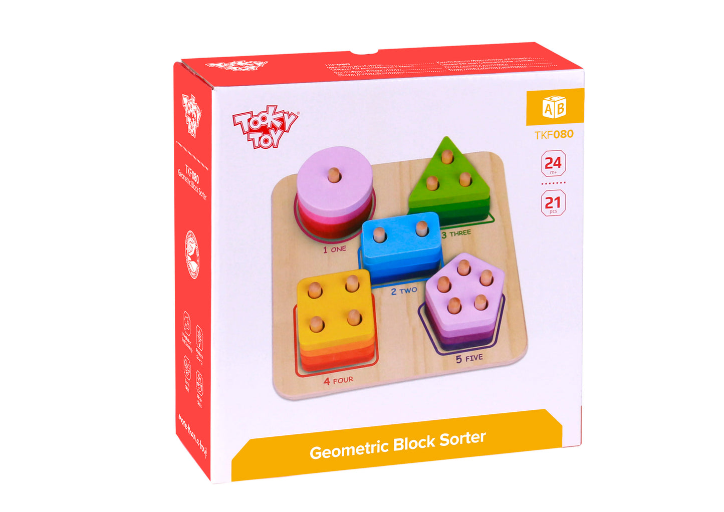 Tooky Toy Wooden Geometric Block Sorter