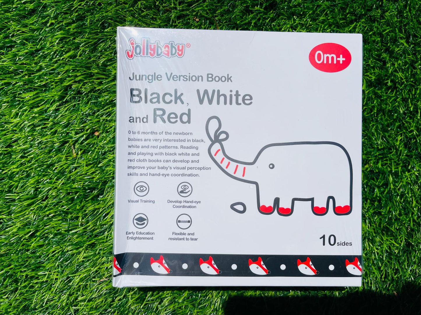 Jollybaby Black, White and Red Infant Book - Jungle Animal