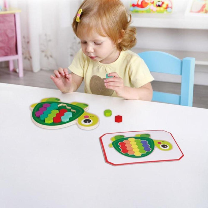 Tooky Toy Wooden Mosaic Puzzle Toy - Turtle & Snail