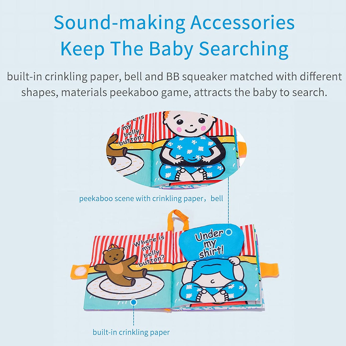 Jollybaby Baby Peek-a-Boo Crinkly books (Where is My Belly Button)