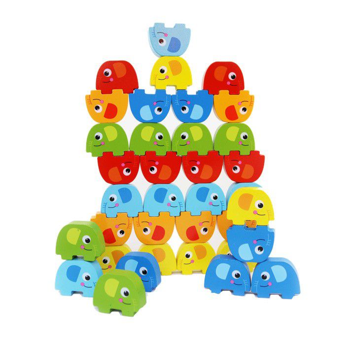Tooky Toy Wooden Elephant Stacking Game