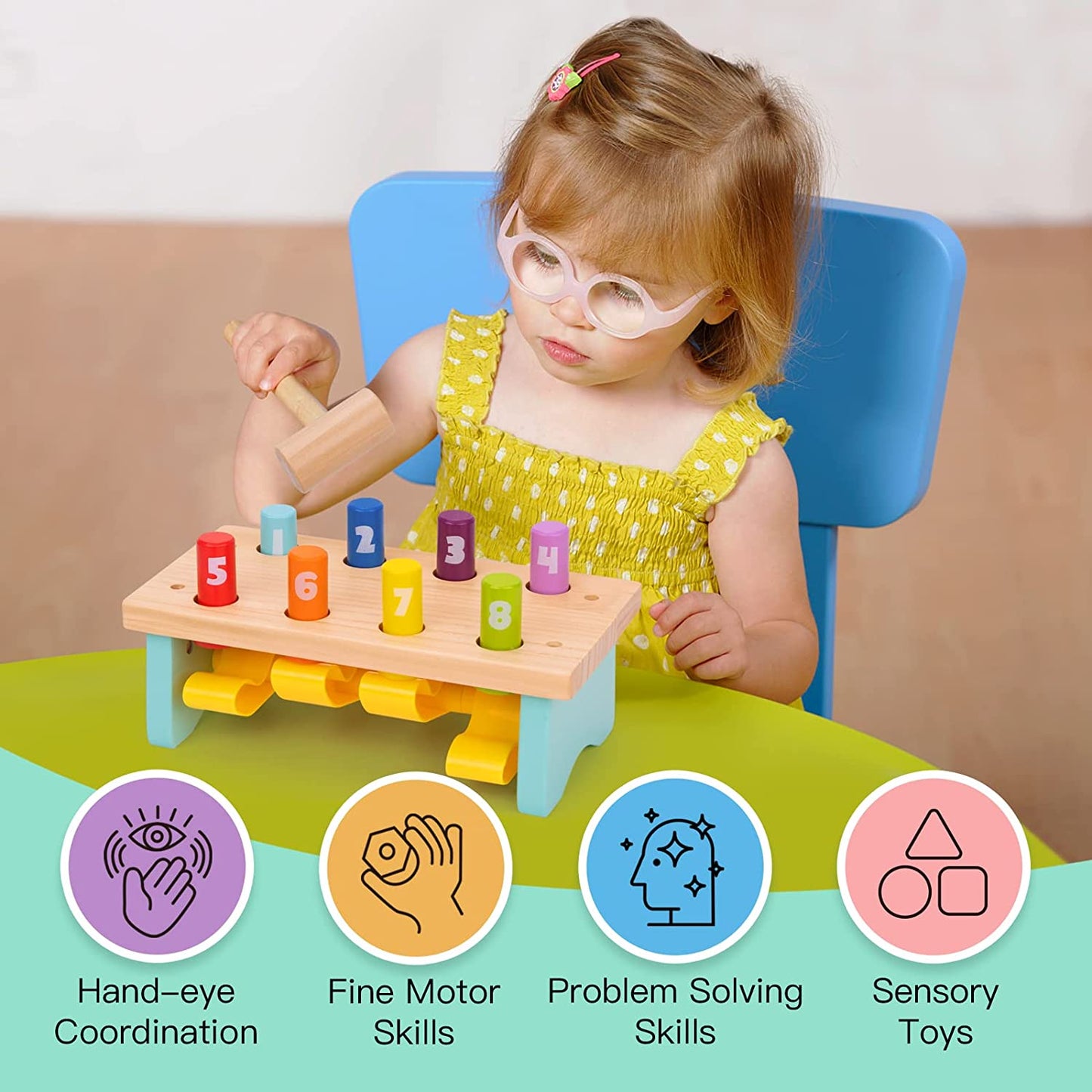 Tooky Toy Wooden Knock Bench
