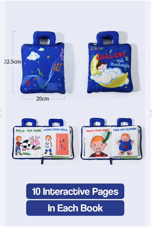 Jollybaby Quiet Books Interactive Learning Bundle (3 Pcs Set )