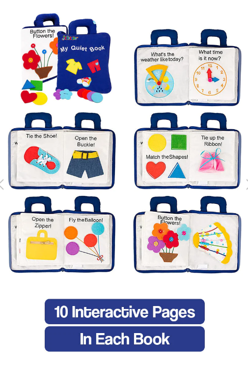 Jollybaby Quiet Books Interactive Learning Bundle (3 Pcs Set )