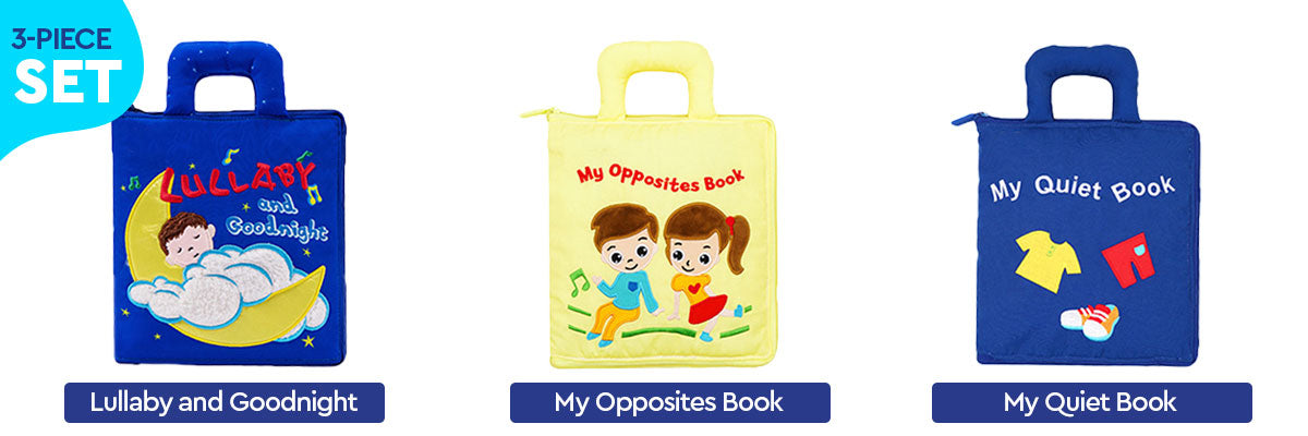 Jollybaby Quiet Books Interactive Learning Bundle (3 Pcs Set )