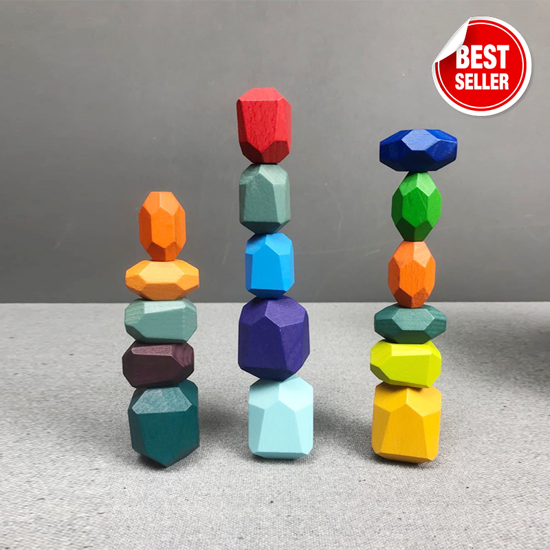 16-Pieces-Wooden-Rainbow-Balancing-Blocks-Wooden-Stacking-Rocks