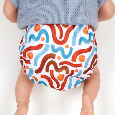 Cheerful Abstract Reusable Cloth Nappy | One Size Fits 3~17kg