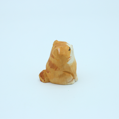 Hand Carved Wooden Cat - 3.5cm