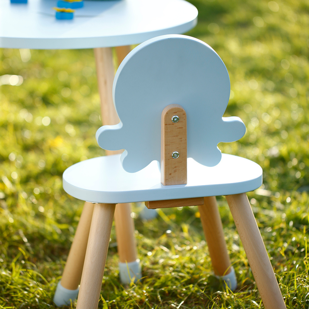 Premium Kids Wood Chair - Octopus