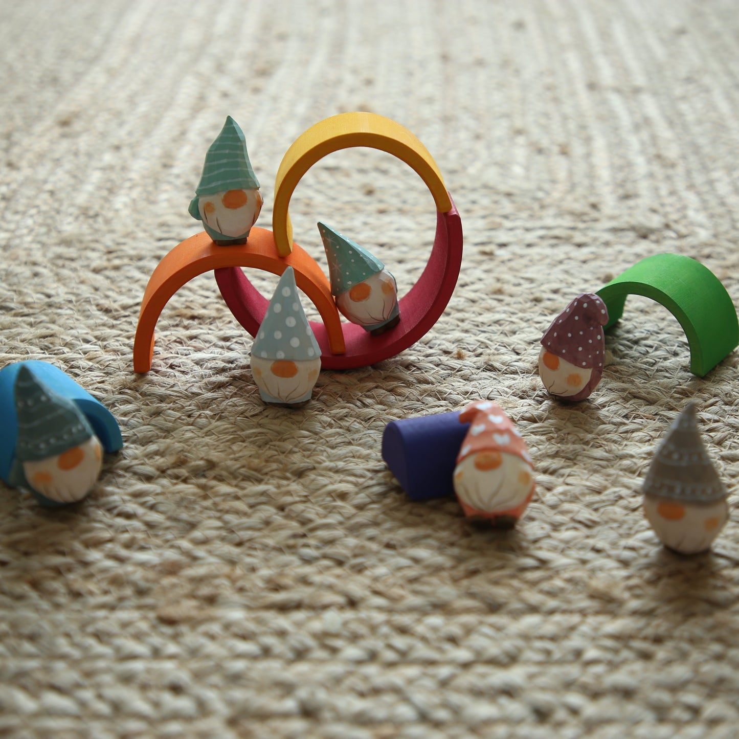 Prism Play Wooden Rainbow & Seven Dwarfs Set - Limited Edition