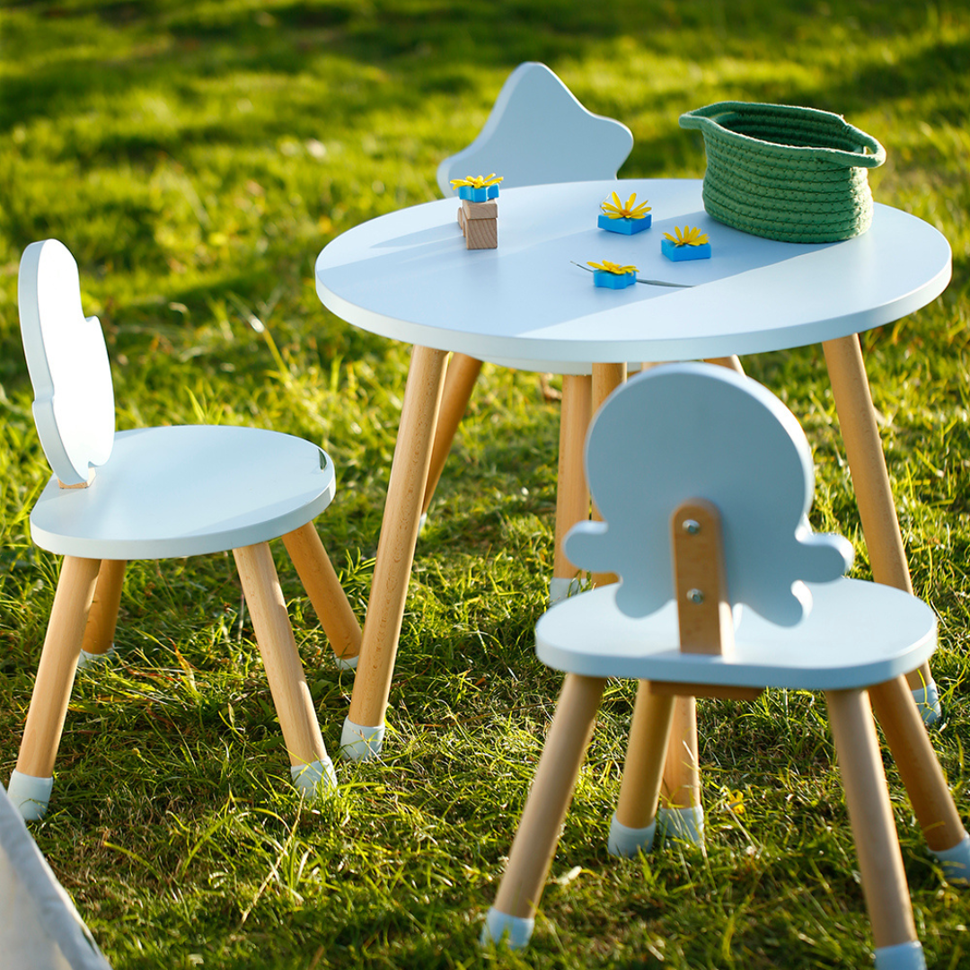 Premium Kids Wood Table and Chair Set (1 table & 1 chairs)