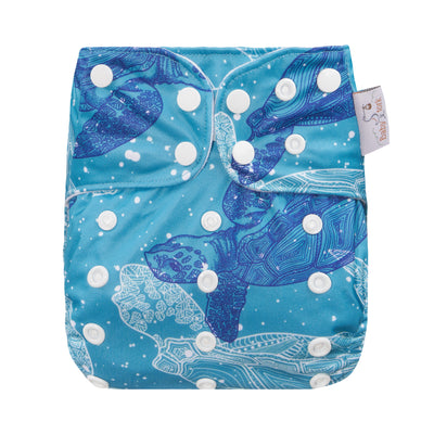 Emerald Turtle Reusable Cloth Nappy | One Size Fits 3~17kg