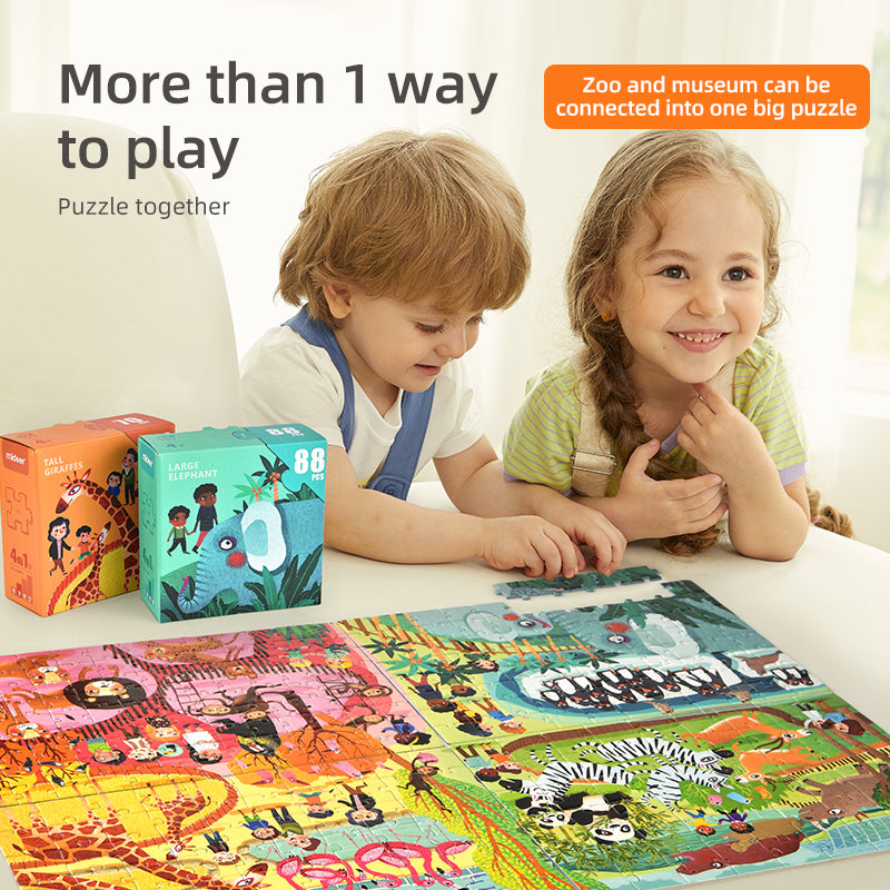 4 in 1 Jigsaw Puzzle - Animals Age4+