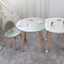 Premium Kids Wood Table and Chair Set (1 table & 1 chairs) - Grey