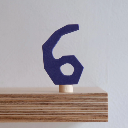 Wooden Number Six Decoration