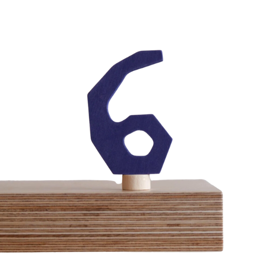 Wooden Number Six Decoration