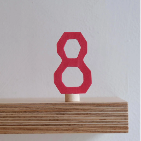 Wooden Number Eight Decoration