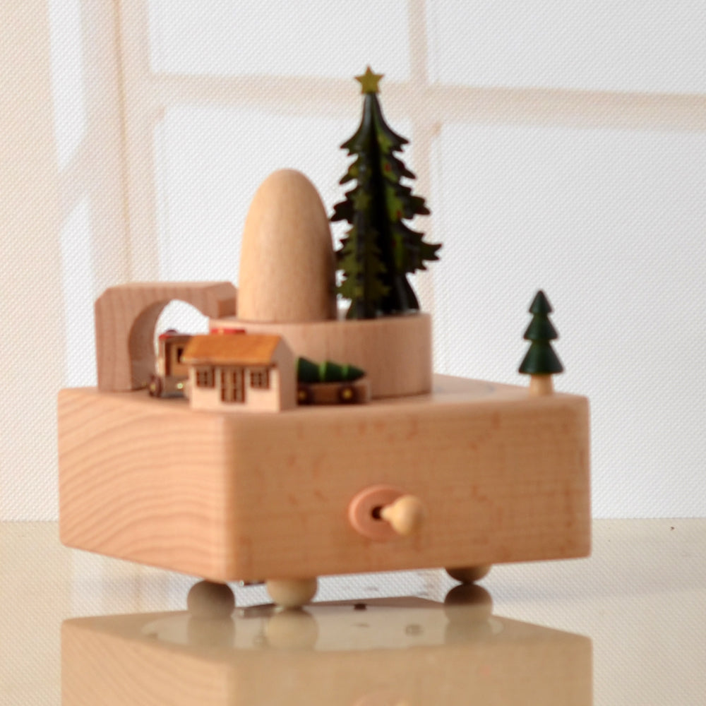 Wooden Christmas Train - Merry Christmas Tune - Music Box
