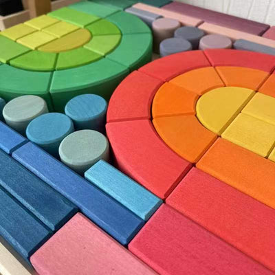 Wooden Architecture Block Set - 62 pcs