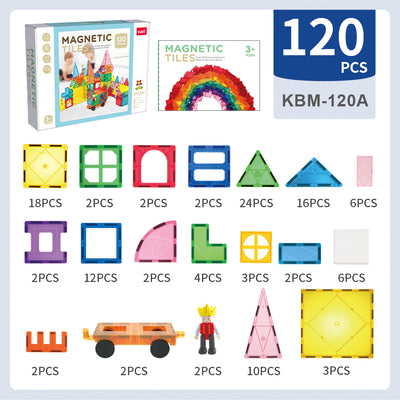 120 Pcs KEBO Classic Magnetic Tiles