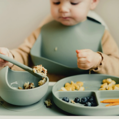 Platinum Silicone Feeding Set - Sage