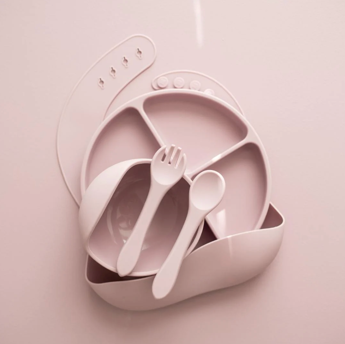 Platinum Silicone Feeding Set - Blush