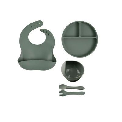 Platinum Silicone Feeding Set - Sage