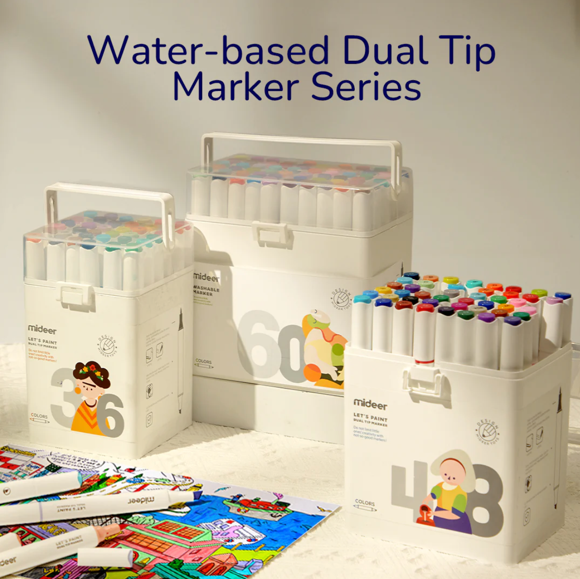 Let's Paint! Water-based Dual Tip Marker 48 Colors