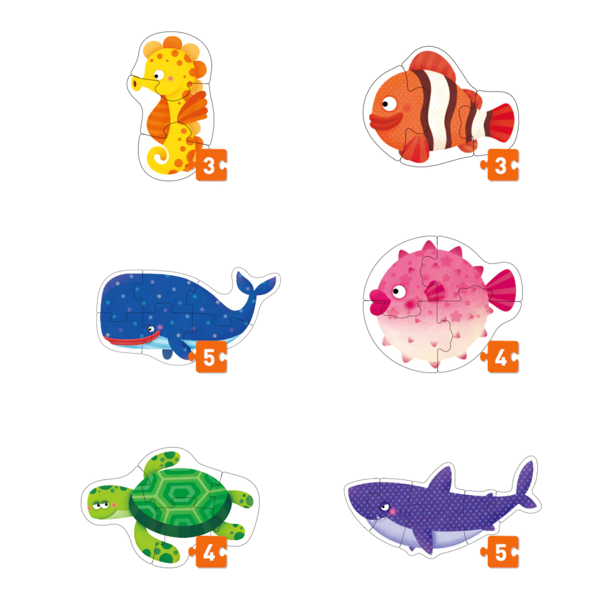 My First Puzzle: Ocean Animals 3pcs-5pcs Age2+
