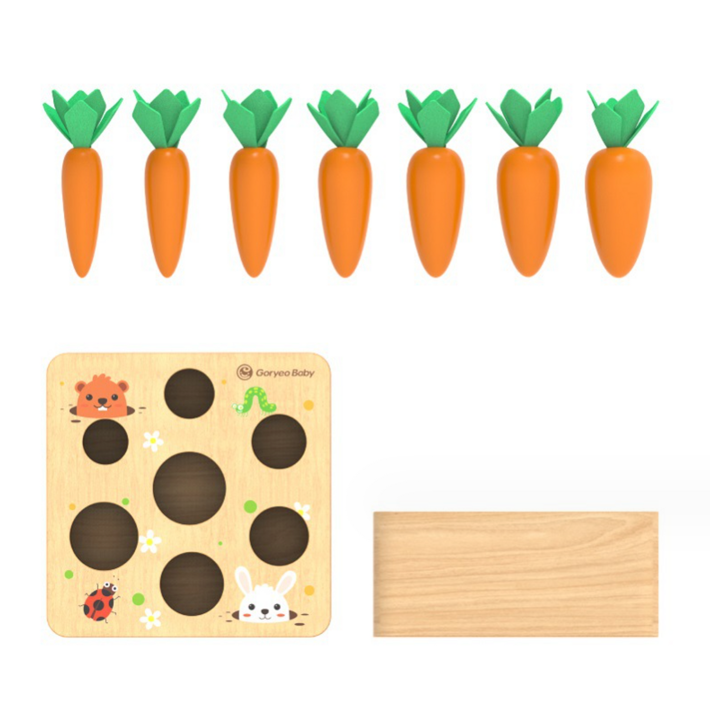 Goryeobaby Wooden Carrot Matching Sorting Puzzle Game Toy